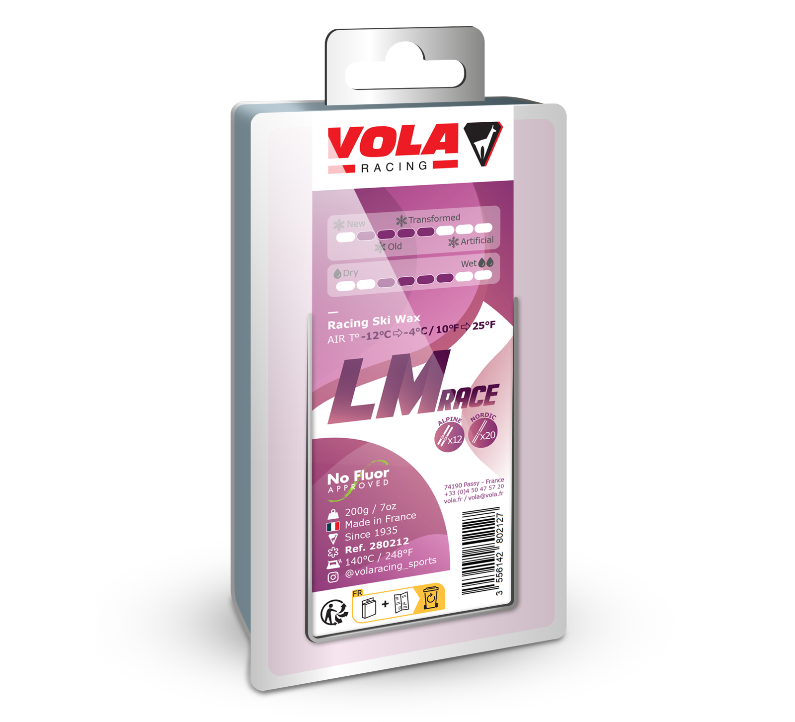 Vola Racing LM Race Ski & Snowboard Wax Purple 80 g / No fluor