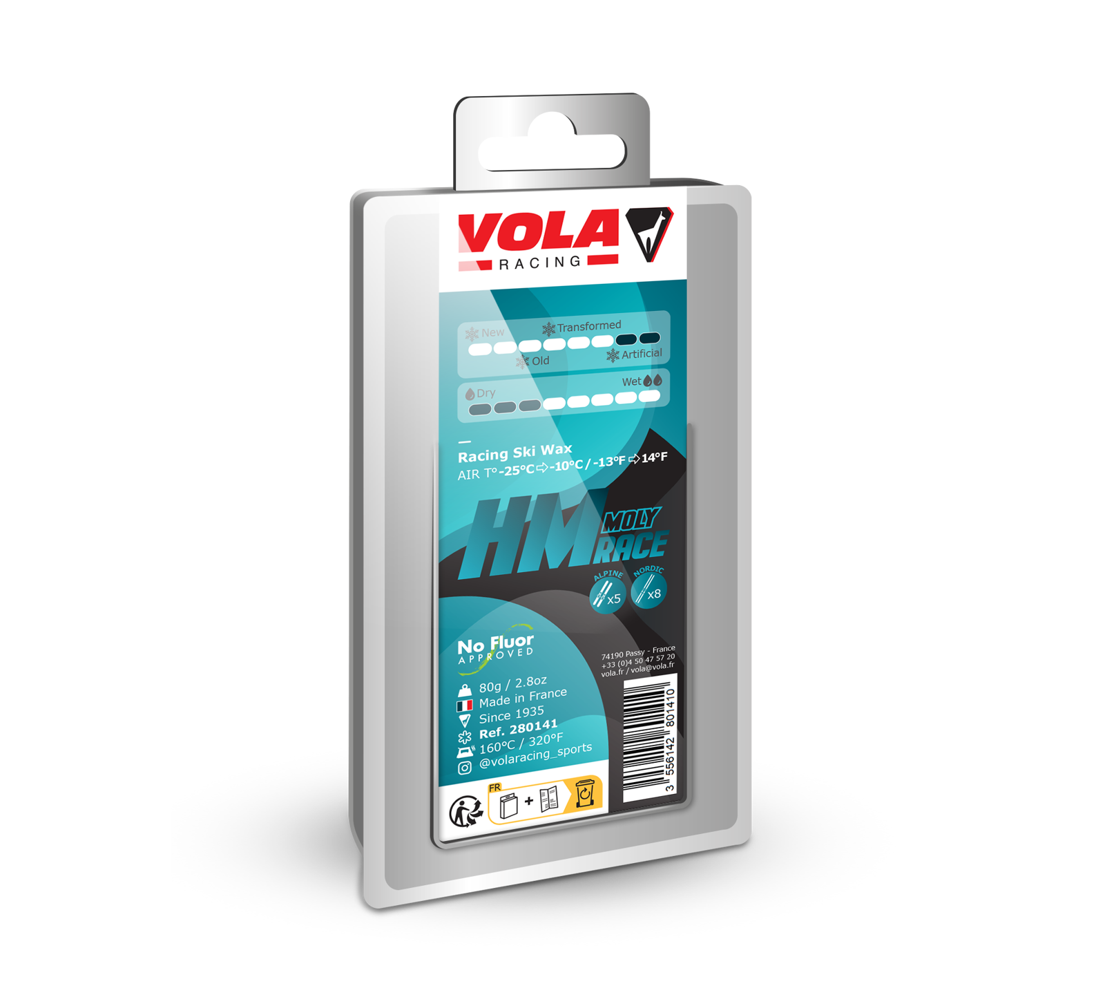 Vola Racing Molybden HM Race Blue Ski Wax 80 g / No fluor