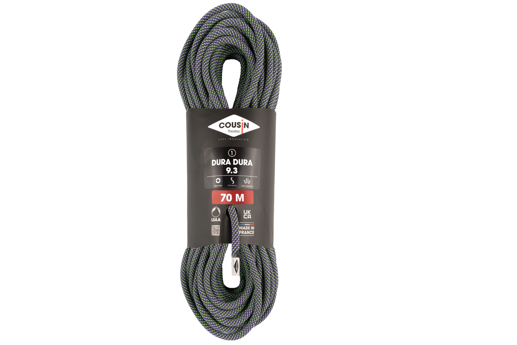 COUSIN Dura Dura 9.3mm Dynamic Rope 70m – Red Panda Outdoor