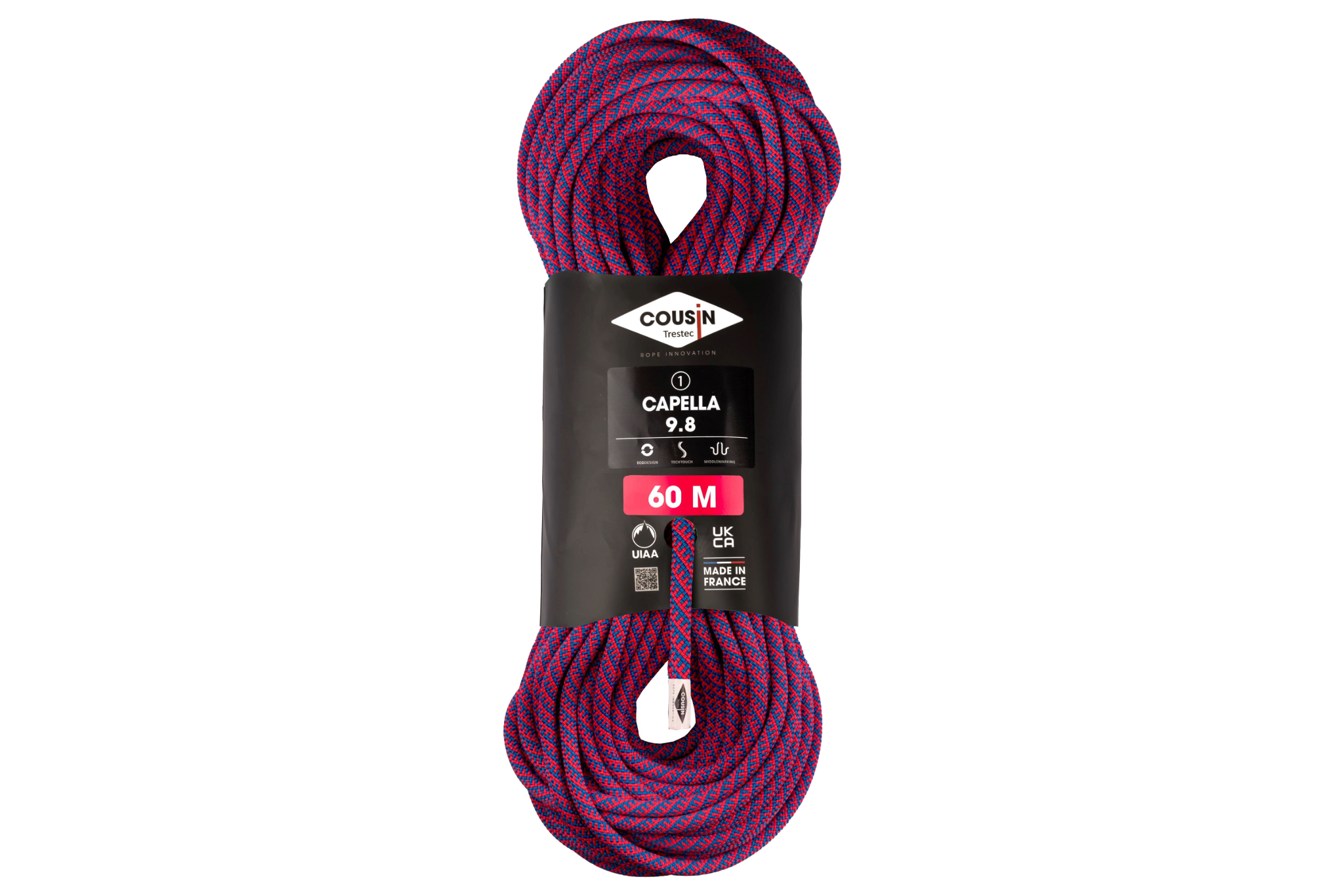 COUSIN Capella 9.8mm Dynamic Rope 60m – Red Panda Outdoor