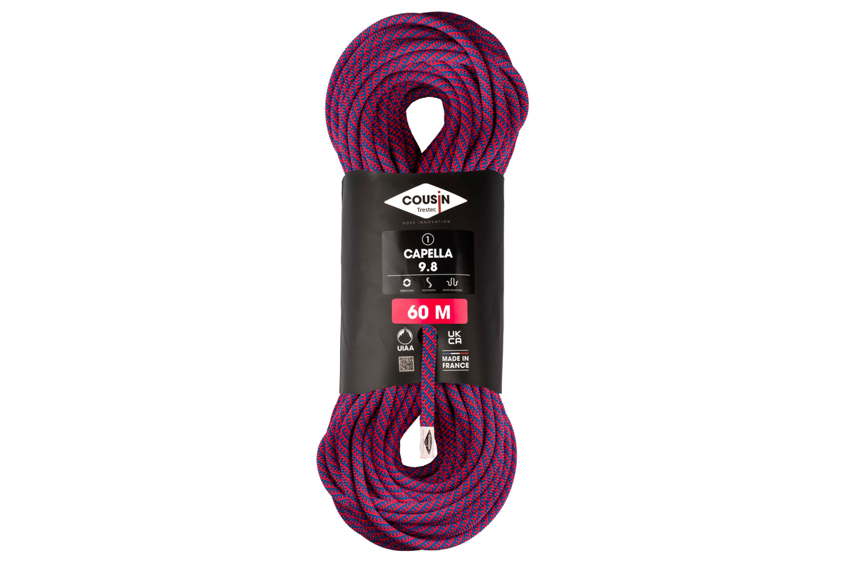 COUSIN Capella 9.8mm Dynamic Rope 60m – Red Panda Outdoor