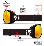 Vola Racing Fast Ski & Snowboard Goggles / Bordeau / Anti fog / UV400 Protection / Spherical Lens